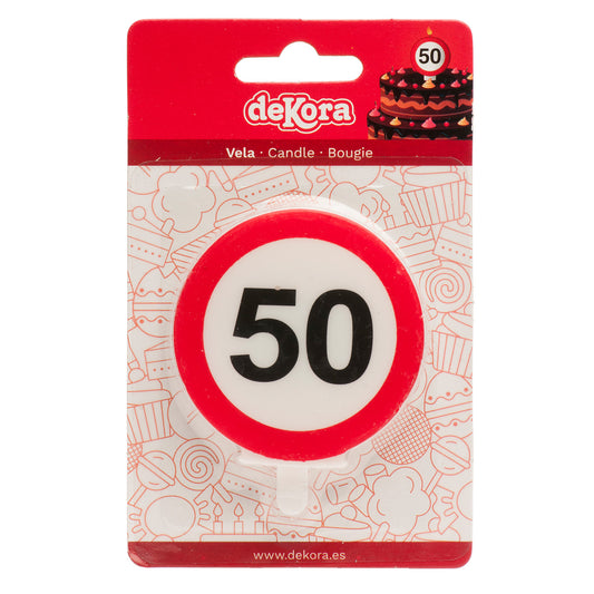 Verjaardagskaars Verkeersbord – 18 t/m 60 jaar – foto 2