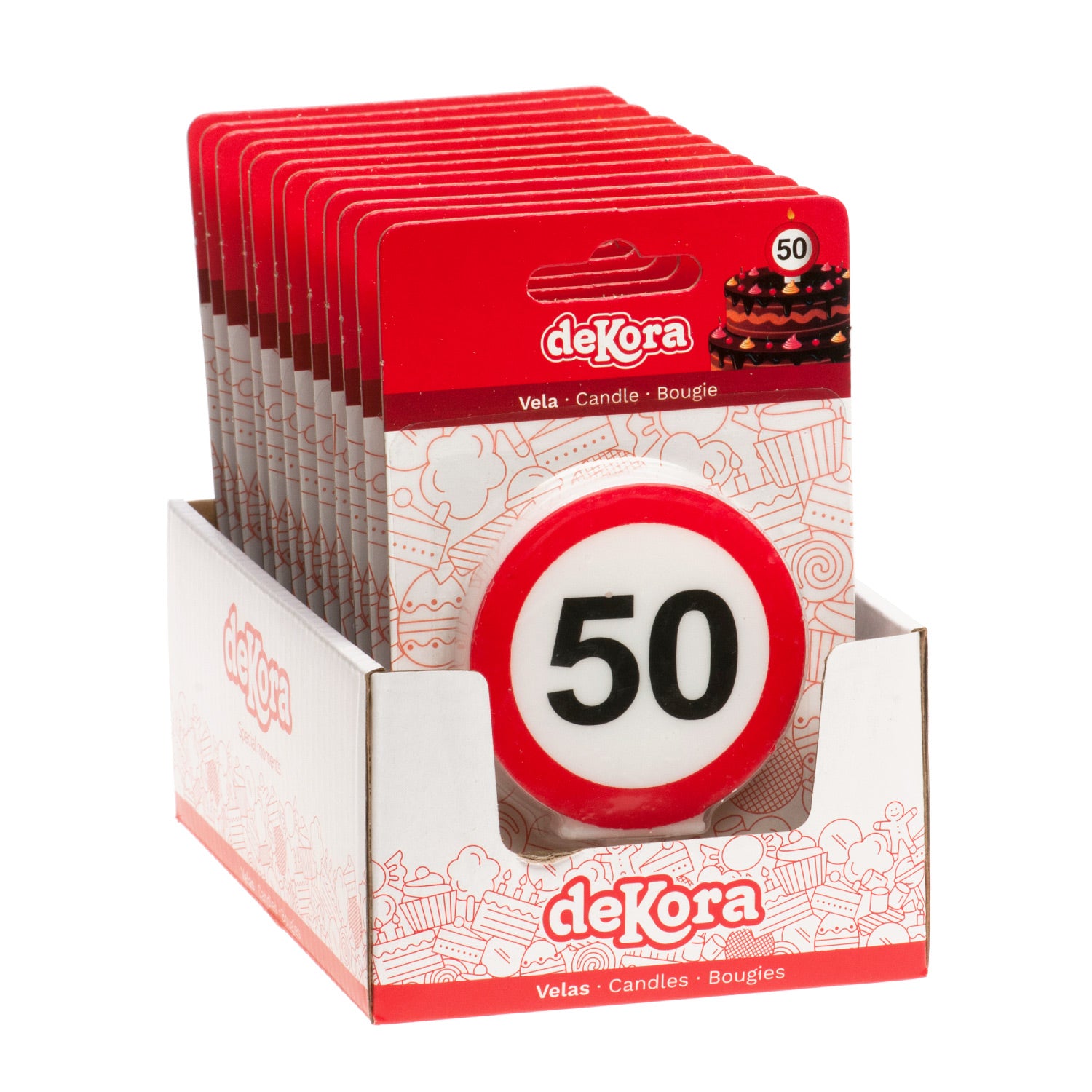 Verkeersbord Verjaardagskaars – Diverse Leeftijden (18/30/40/50/60 jaar)