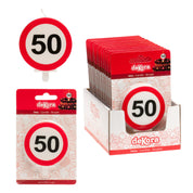 Verkeersbord Verjaardagskaars – Diverse Leeftijden (18/30/40/50/60 jaar)