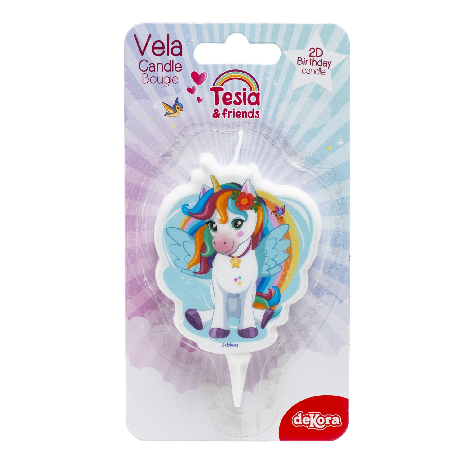 Unicorn 2D Kaars - Taartdecoratie - Verjaardag - Eenhoorn