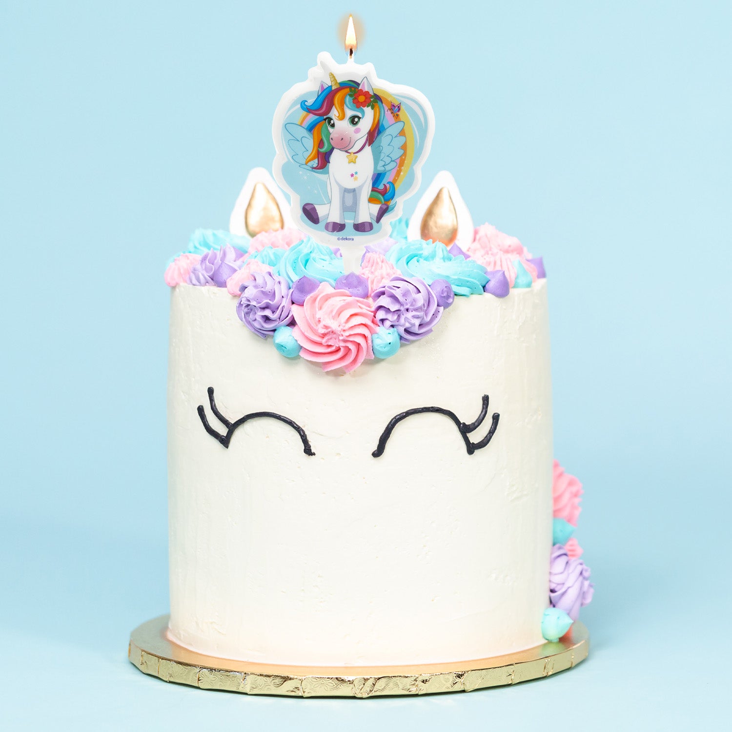 Unicorn 2D Kaars - Taartdecoratie - Verjaardag - Eenhoorn