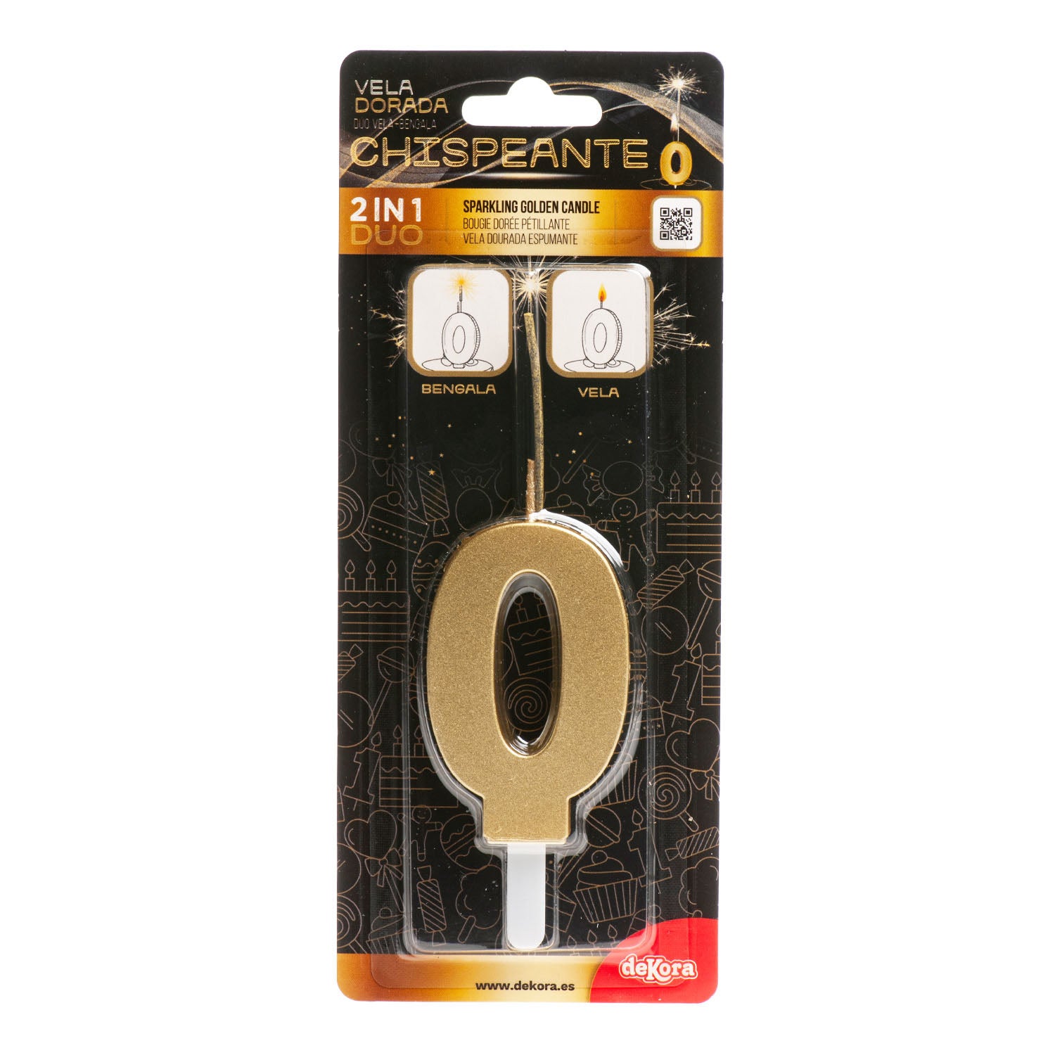 Cijferkaars (0-9) - Goud - DUO (2 type kaarsjes)