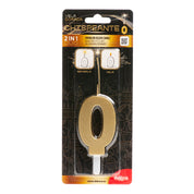 Cijferkaars (0-9) - Goud - DUO (2 type kaarsjes)