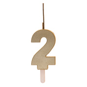 Cijferkaars (0-9) - Goud - DUO (2 type kaarsjes)