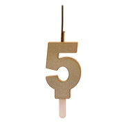 Cijferkaars (0-9) - Goud - DUO (2 type kaarsjes)