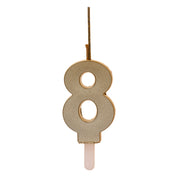 Cijferkaars (0-9) - Goud - DUO (2 type kaarsjes)
