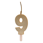 Cijferkaars (0-9) - Goud - DUO (2 type kaarsjes)