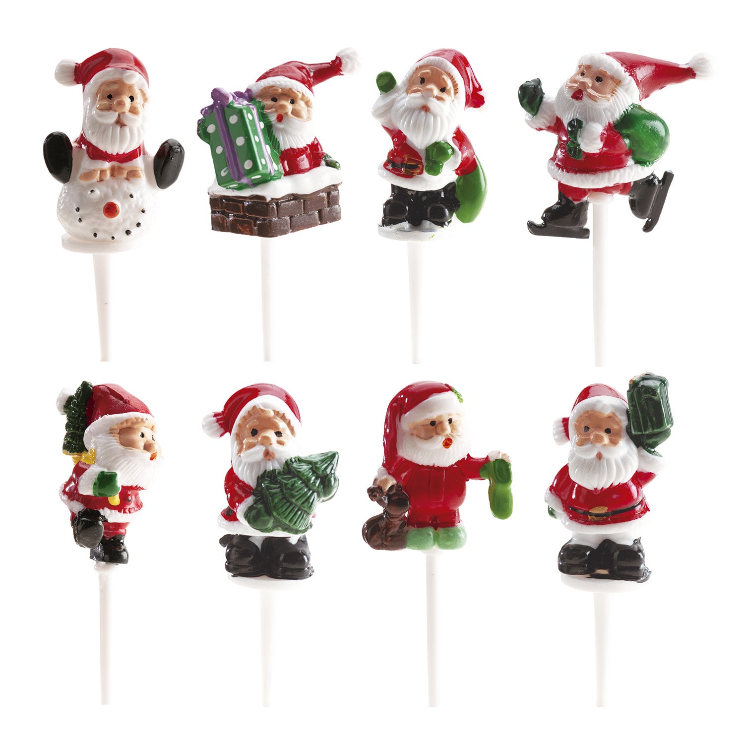 Kerstmis - Cupcake Figuren - Kerstman - 8 stuks - 3 cm