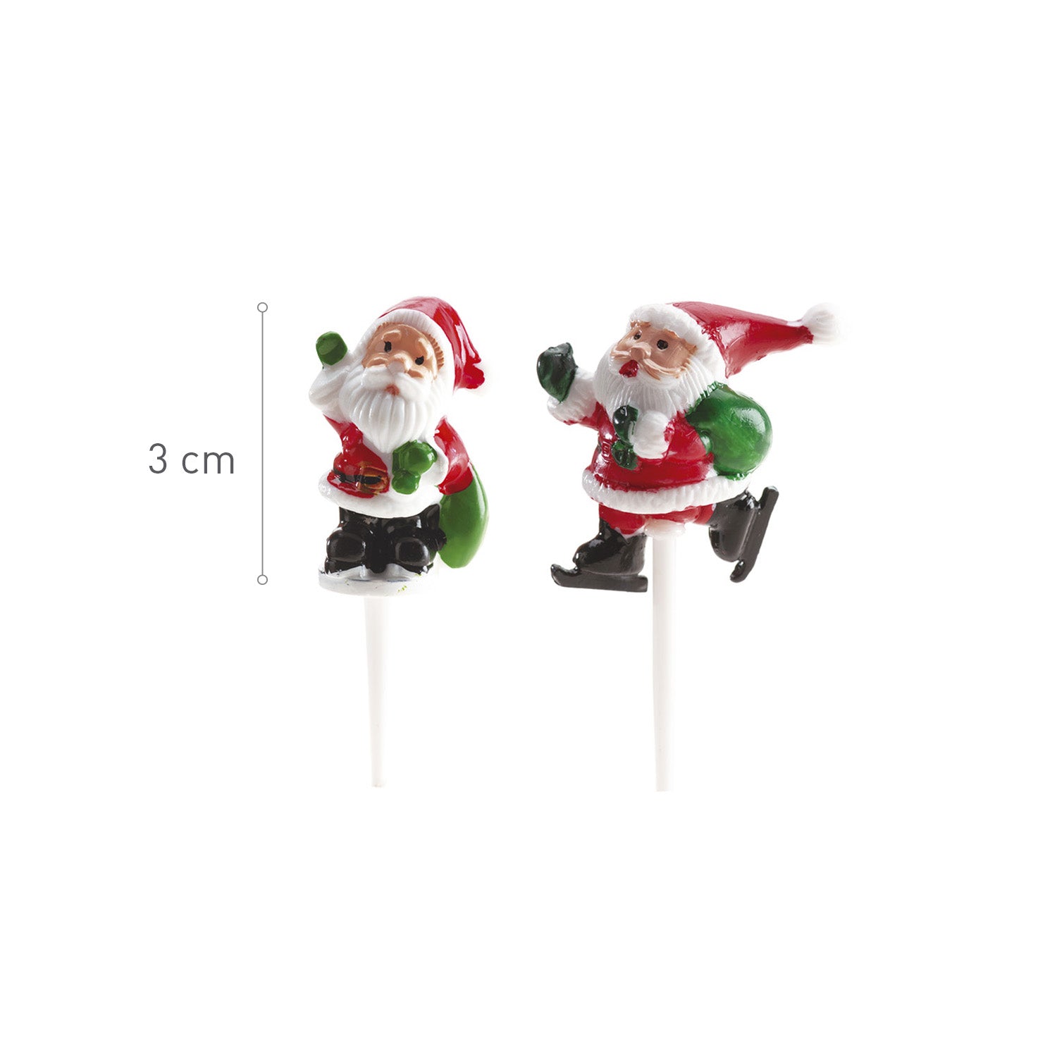 Kerstmis - Cupcake Figuren - Kerstman - 8 stuks - 3 cm