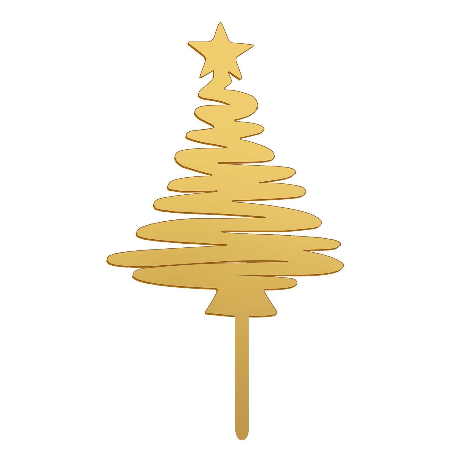 Kerstboom Taarttopper Goud – 16,5 x 8 cm
