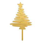 Kerstboom Taarttopper Goud – 16,5 x 8 cm