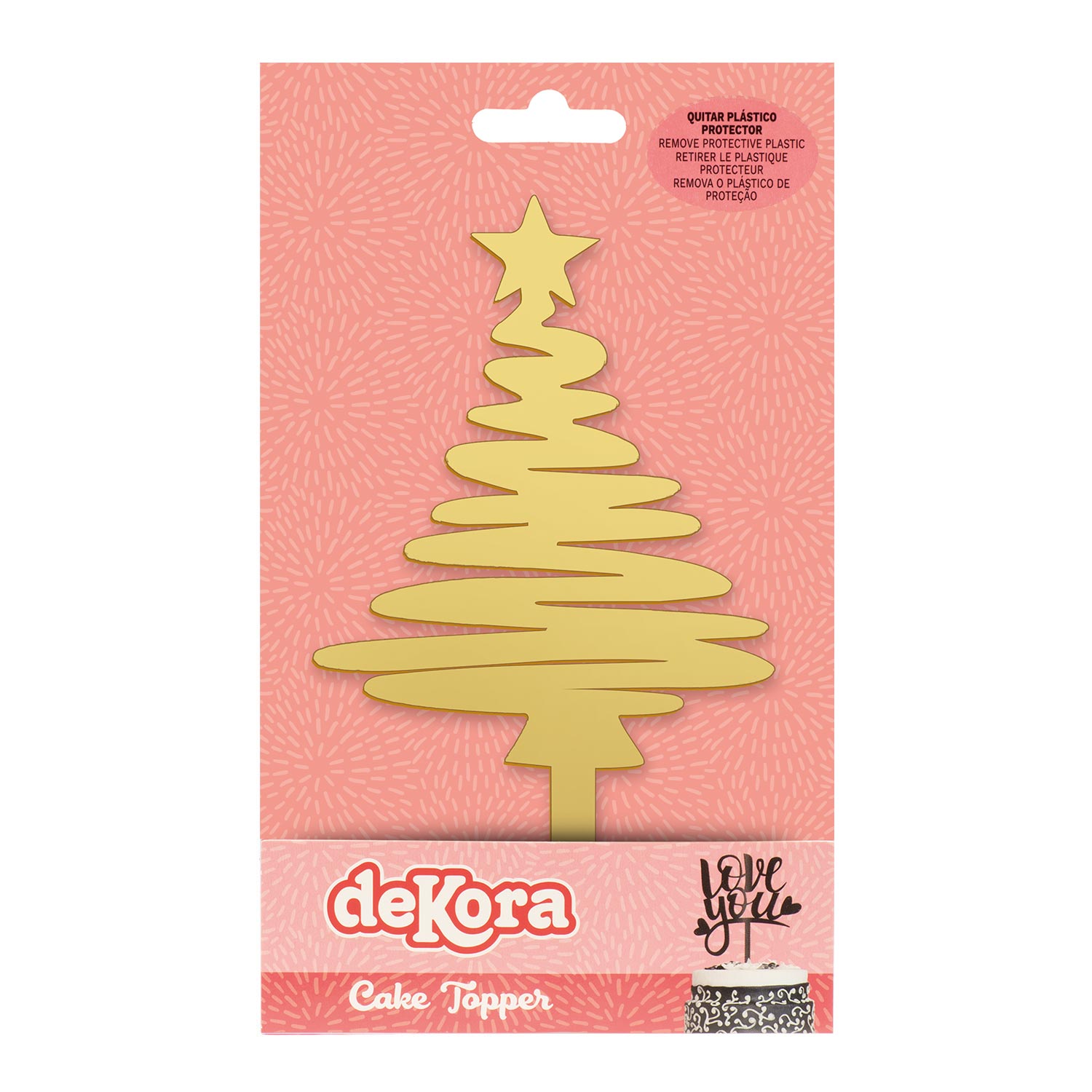 Kerstboom Taarttopper Goud – 16,5 x 8 cm