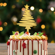 Kerstboom Taarttopper Goud – 16,5 x 8 cm