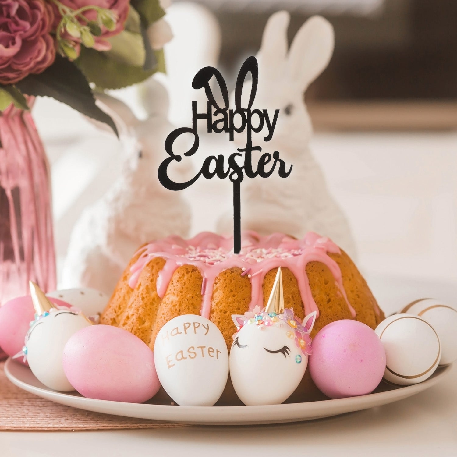 Happy Easter Taarttopper – 16,5 x 10,5 cm