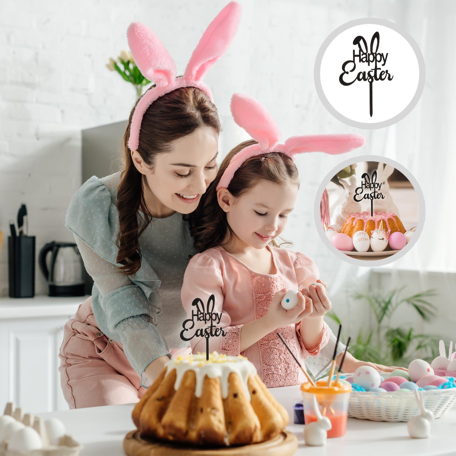 Happy Easter Taarttopper – 16,5 x 10,5 cm