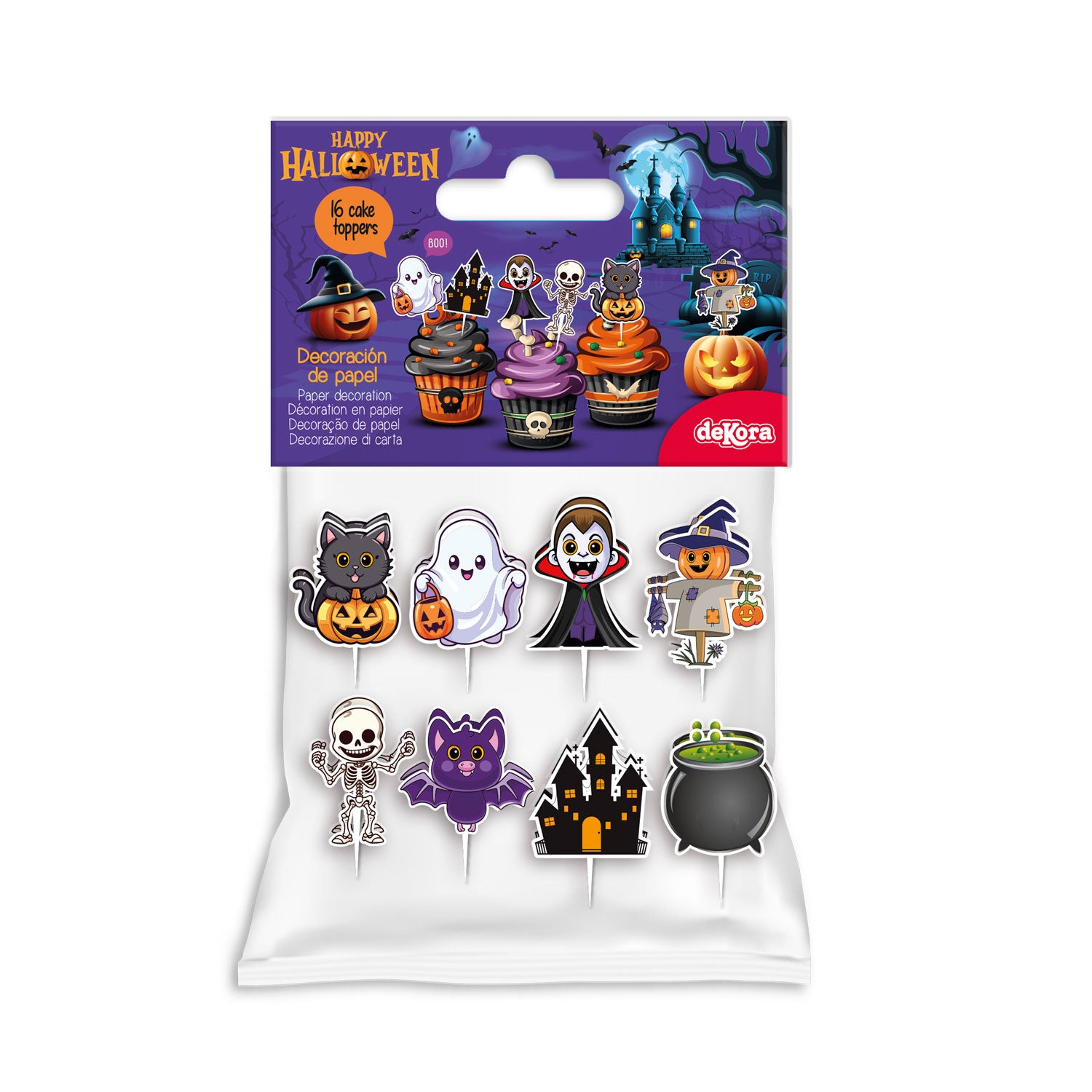 Halloween Cupcake Toppers – 16 stuks