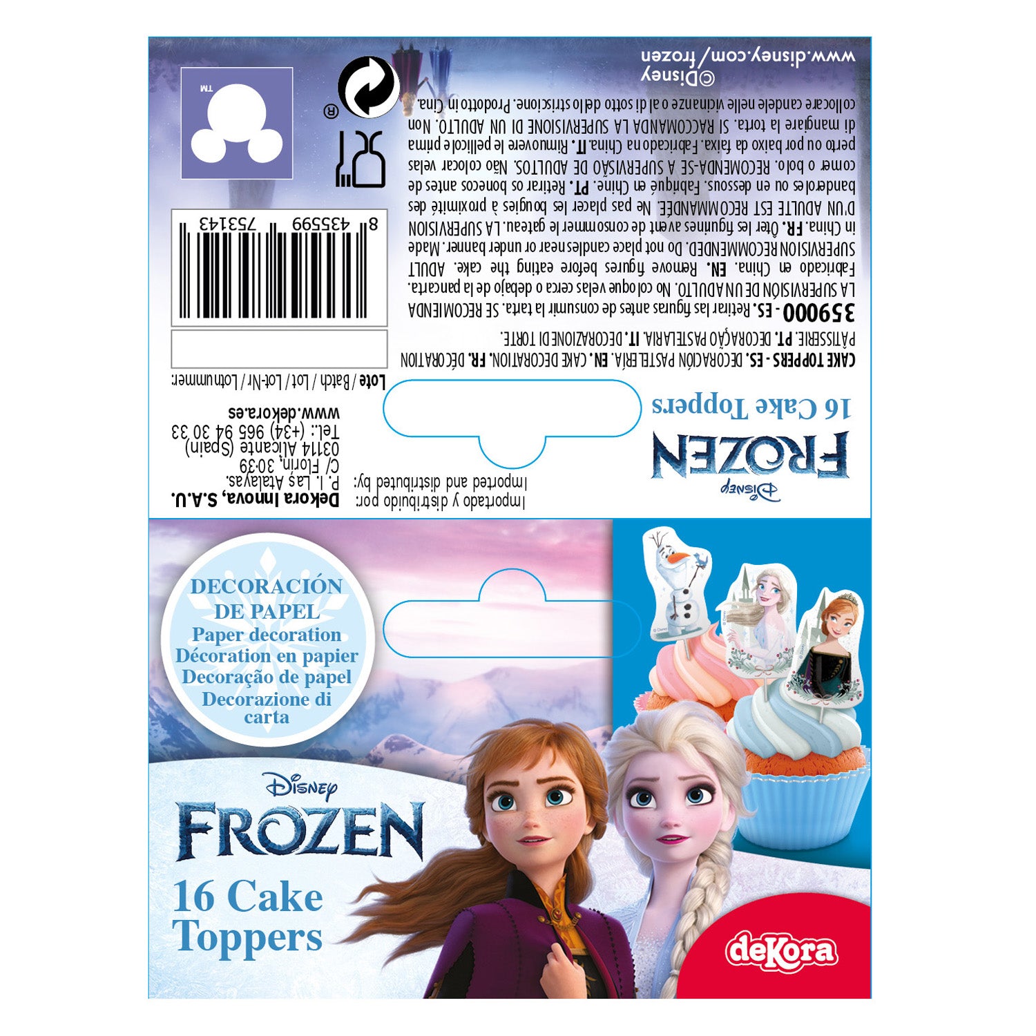 Frozen - Cupcake Toppers - 16 stuks per set