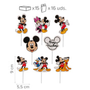 Cupcake Decoratie - Mickey Mouse - 16 stuks