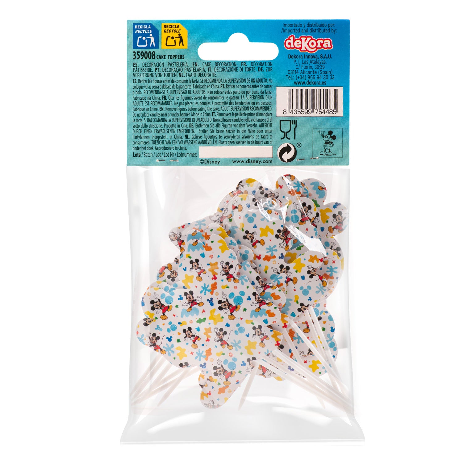Cupcake Decoratie - Mickey Mouse - 16 stuks