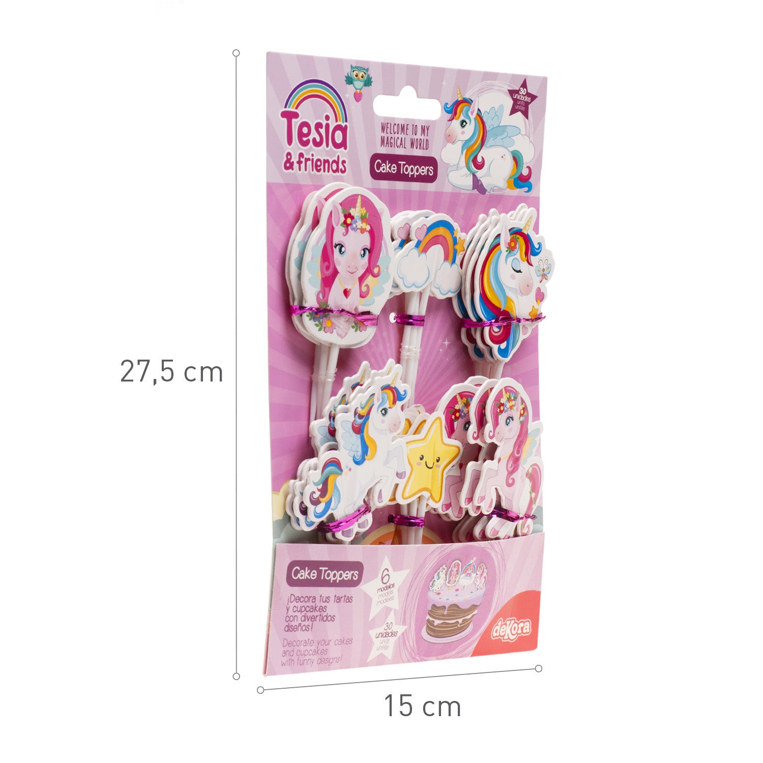 Taarttoppers - Unicorn - Set van 30 Cake Toppers