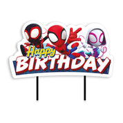 Spider-Man Happy Birthday Taarttopper – Miles Morales & Spider-Gwen – 17,5 cm