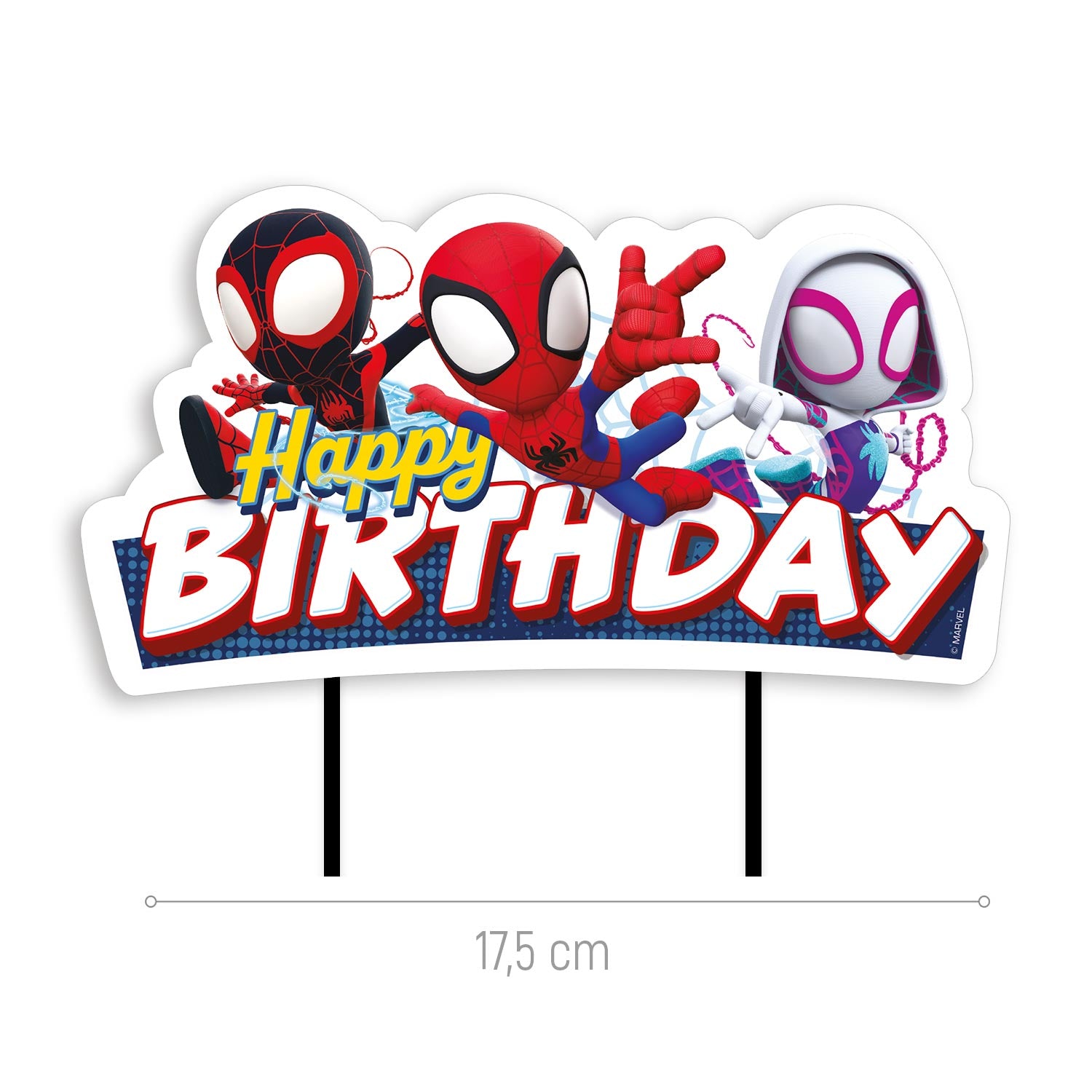 Spider-Man Happy Birthday Taarttopper – Miles Morales & Spider-Gwen – 17,5 cm