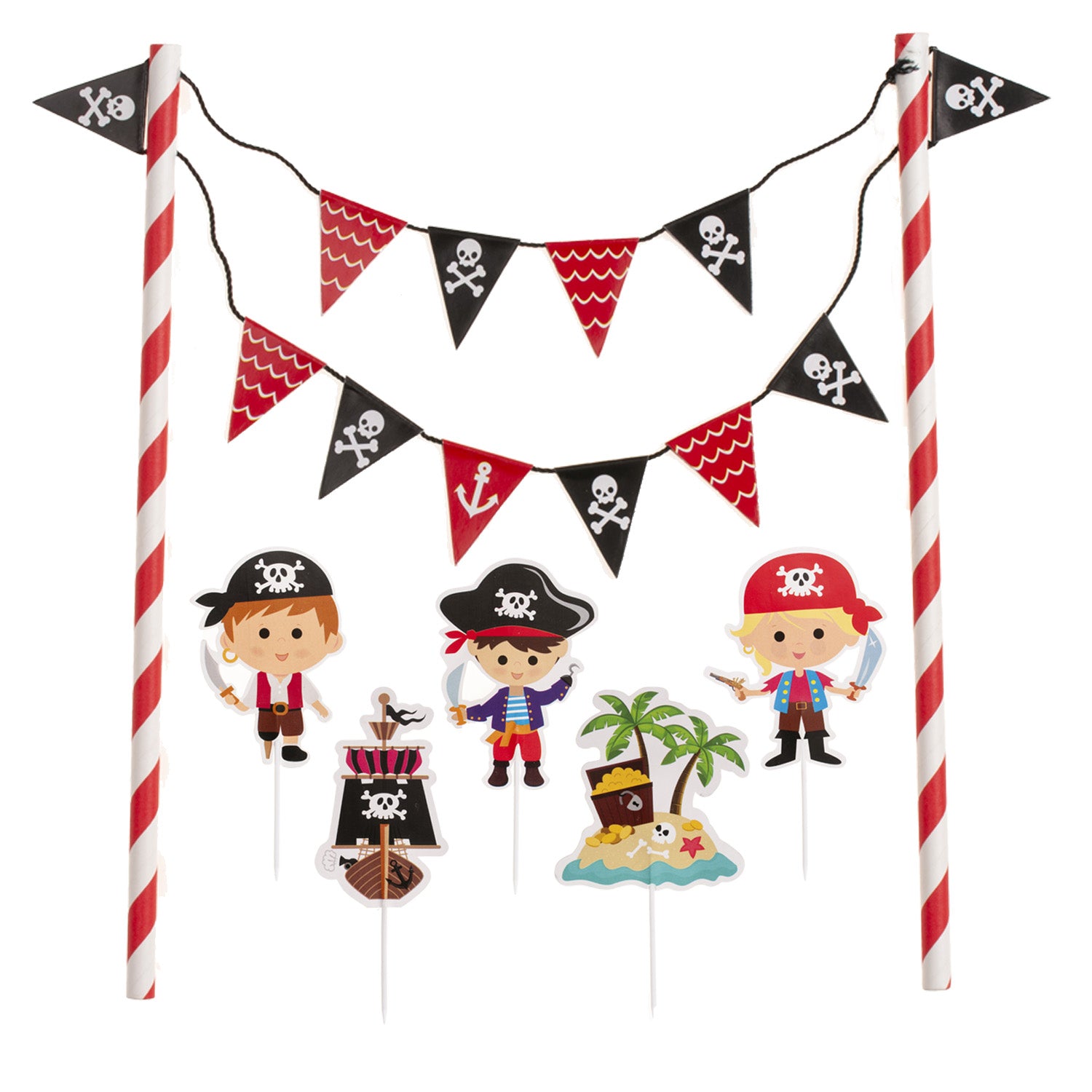 Piraten Cupcake Toppers – 6 stuks