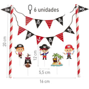 Piraten Cupcake Toppers – 6 stuks