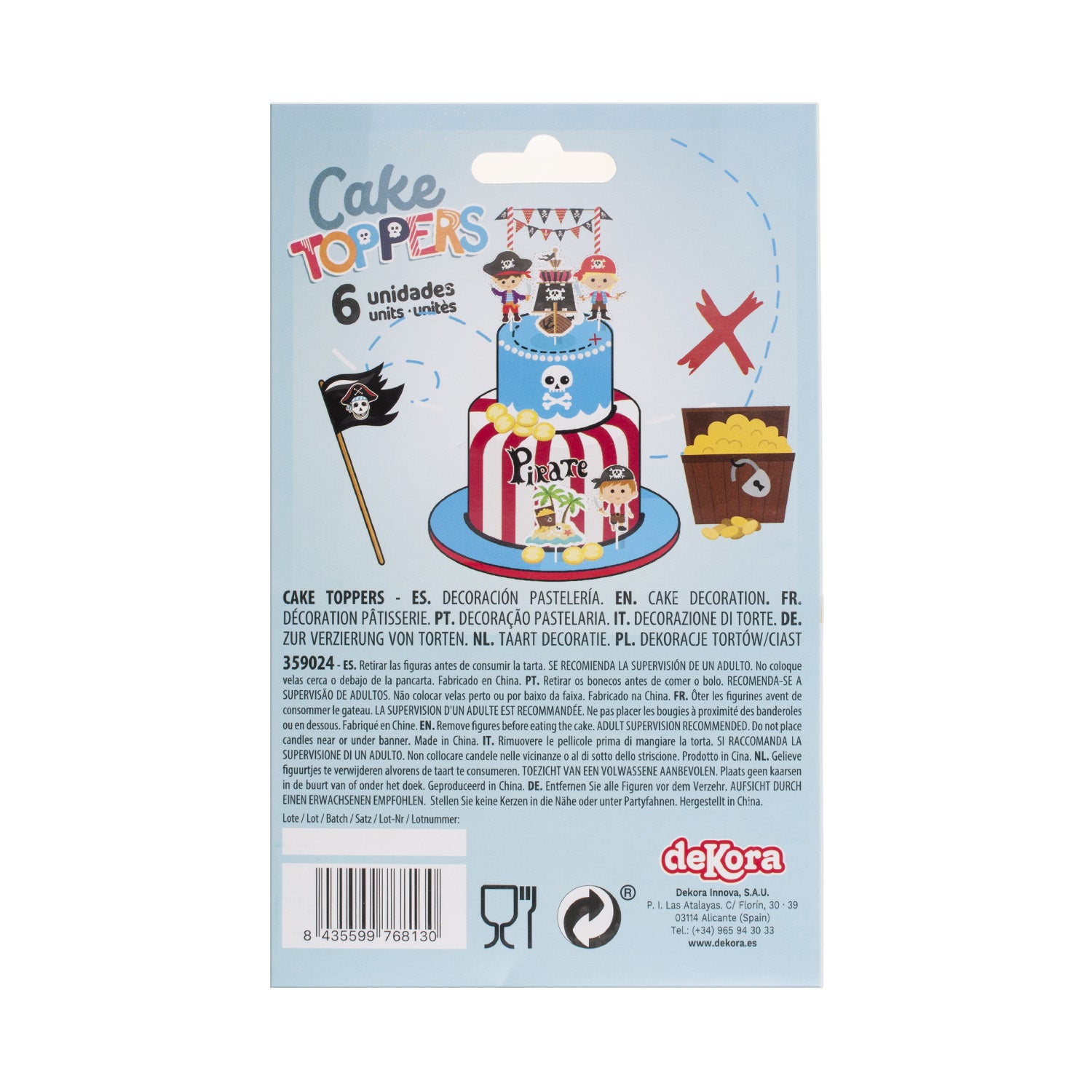 Piraten Cupcake Toppers – 6 stuks