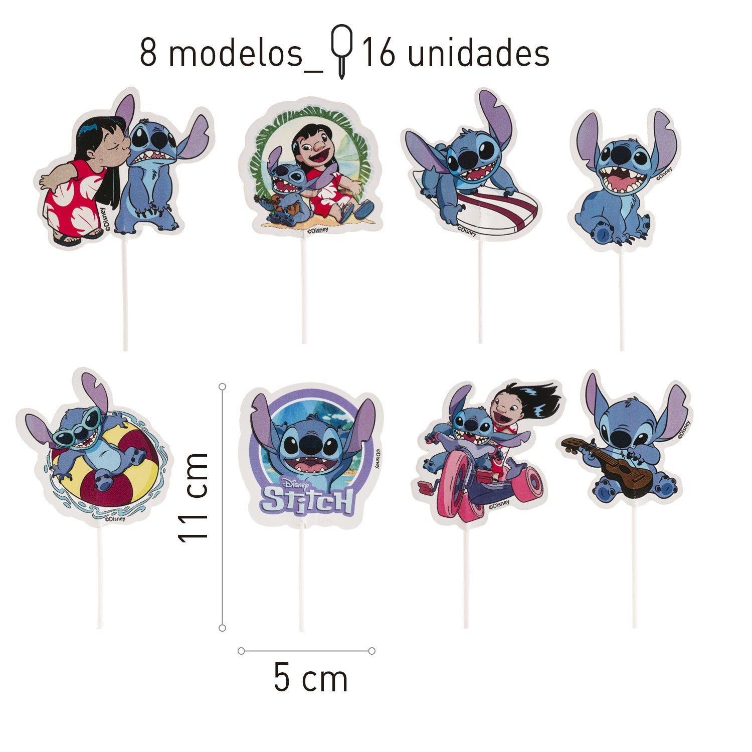 Lilo & Stitch Cupcak toppers – 16 stuks