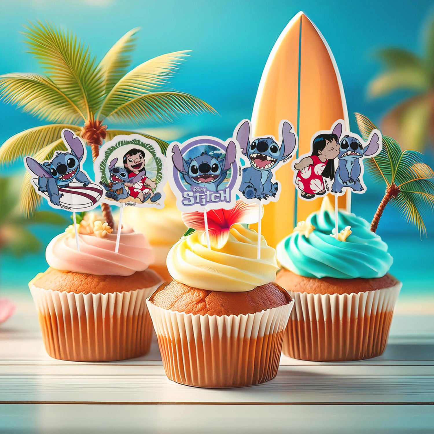 Lilo & Stitch Cupcak toppers – 16 stuks