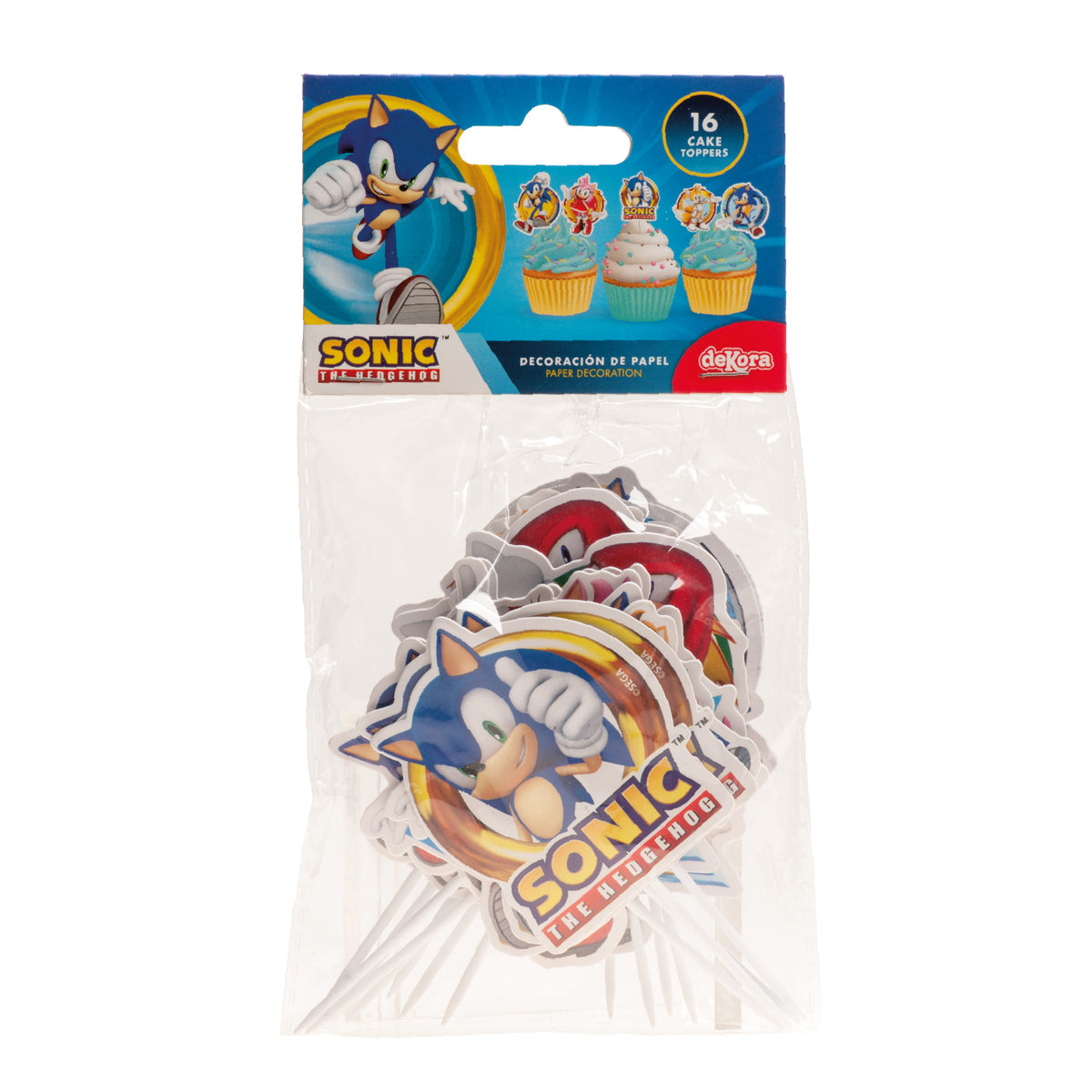 Sonic Cupcake Toppers – 16 stuks – foto 3