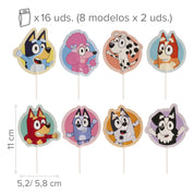 Bluey Cupcake Toppers – Set van 16 Stuks – Dekora
