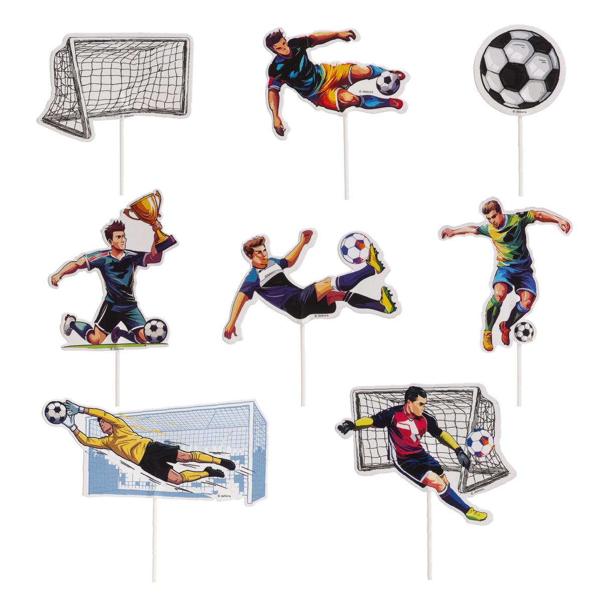 Voetbal Cupcake Toppers Voetballers & Doel – 16 stuks – foto 4