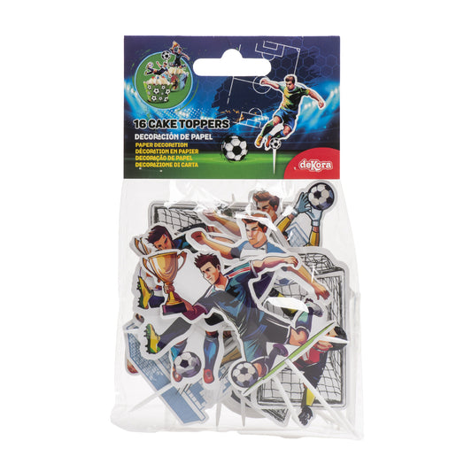 Voetbal Cupcake Toppers Voetballers & Doel – 16 stuks – foto 2