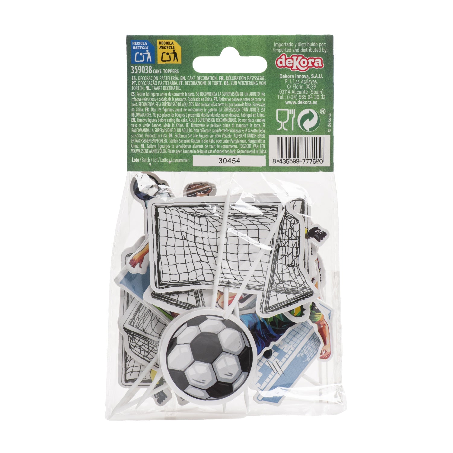 Voetbal Taartdecoratie Set - 16 Cupcake toppers - Voetballers, Doel & Voetbal