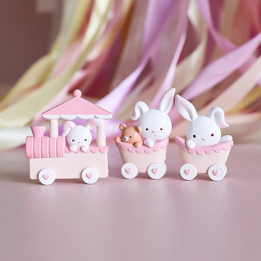 Taarttopper Figuren Trein met Konijntjes – Roze