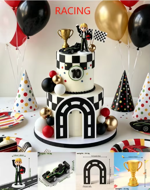 Taartdecoratie Set - Racen - F1 - Circuit