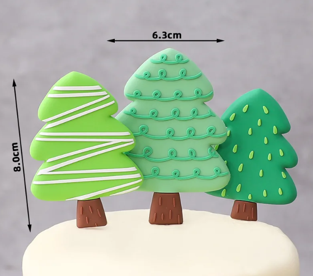 Set taarttopper bomen met driehoekige kroon