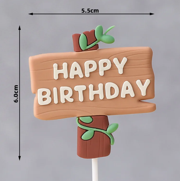 Happy Birthday bordje voor op de taart