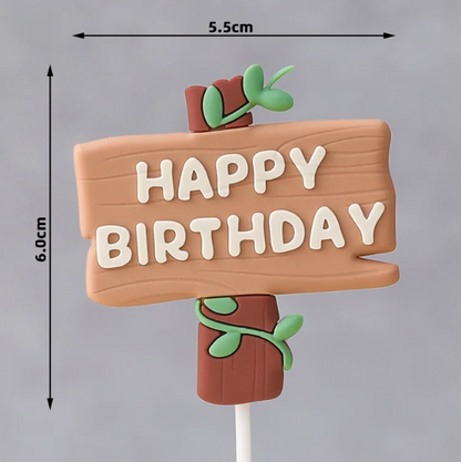Happy Birthday bordje voor op de taart