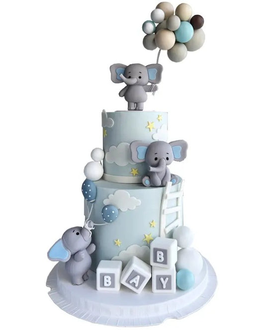 Taarttopper Figuren Baby Olifantjes – Set van 3