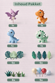 Taarttopper Figuren Set – Dino Thema (Complete Set)