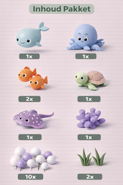 Taarttopper Figuren Set – Zeedieren Deluxe (Complete Set)