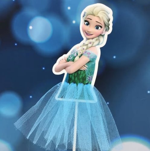T-0047-Taart Decoratie - Elsa - Taarttopper - Disney - Frozen - Stoer