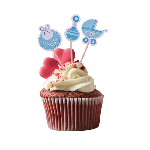 Cupcake Toppers Geboorte Jongen – 12 stuks