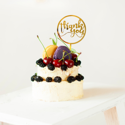 T-0176-Taart Decoratie - Thank You - Taarttopper - Bedankt - Cirkel