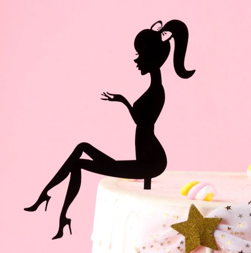 T-0185-Taart Decoratie - Dame - Taarttopper - Diva - Mode