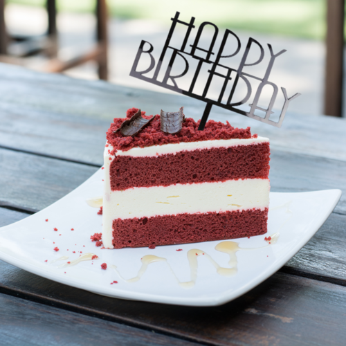 T-0211-Taart Decoratie - Verjaardag - Taarttopper - Happy Birthday - Retro - Zwart