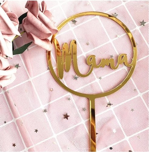 Taarttopper Mama – Goud Acryl